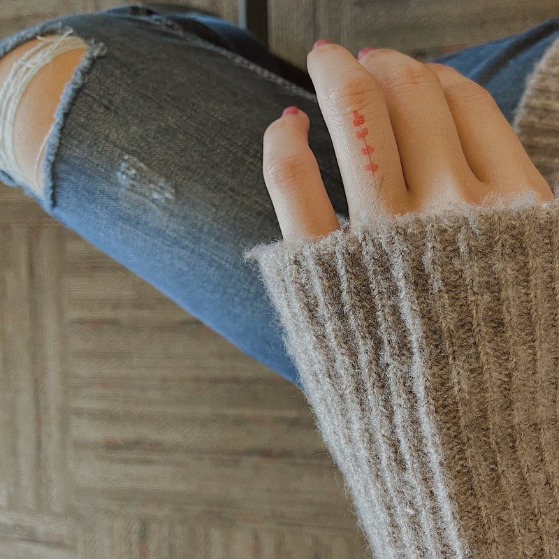 Lavender tattoo sticker - 纹身贴 - 纸 紫色