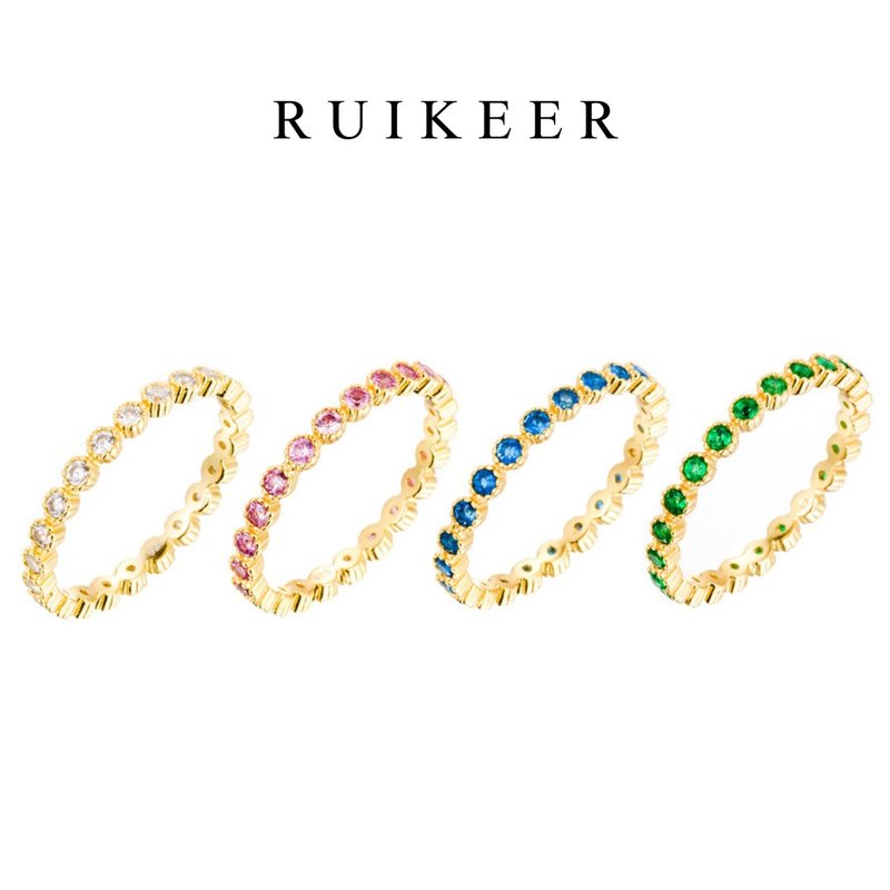 S925纯银镀金 彩芒心语 戒指 - 戒指 - 纯银 金色