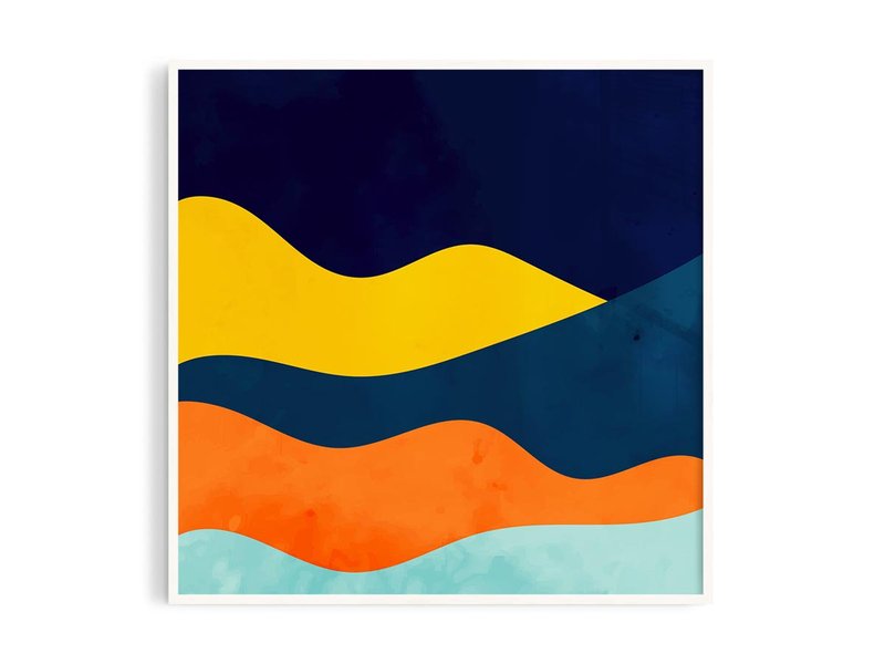 色彩图13_3丨插画/挂画/海报/台湾制原木画框/A4/尺寸可定制 - 海报/装饰画/版画 - 纸 蓝色