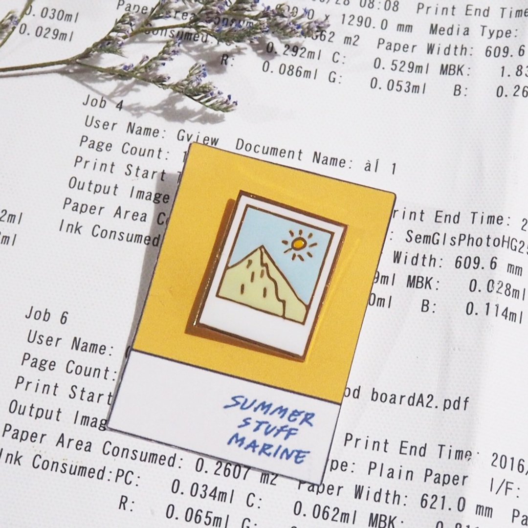 Polaroid scence enamel pin - 胸针 - 其他金属 白色