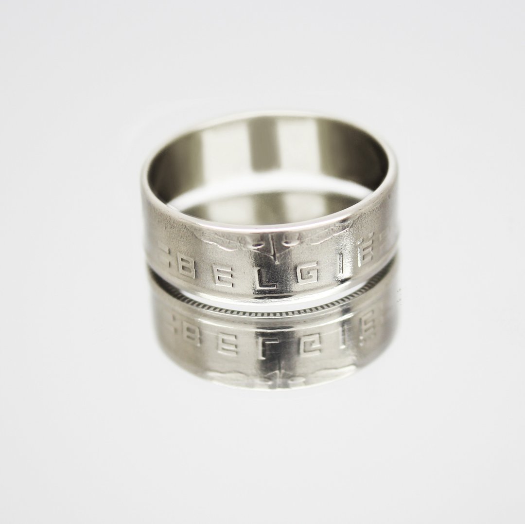 Belgium Coin Ring 5 franc 1950 coin rings for men coin rings for women - 戒指 - 其他金属 