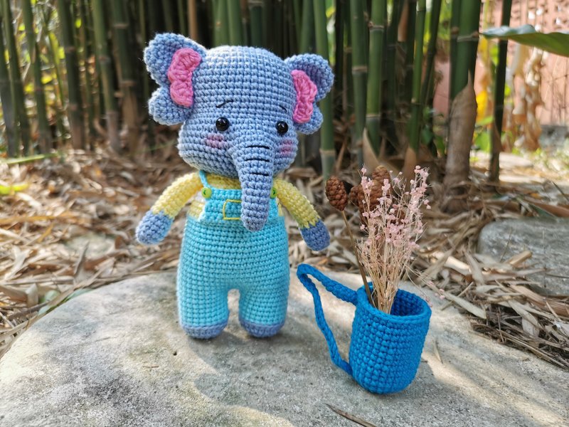 Animal doll elephant crochet gifts toy - 其他 - 聚酯纤维 蓝色