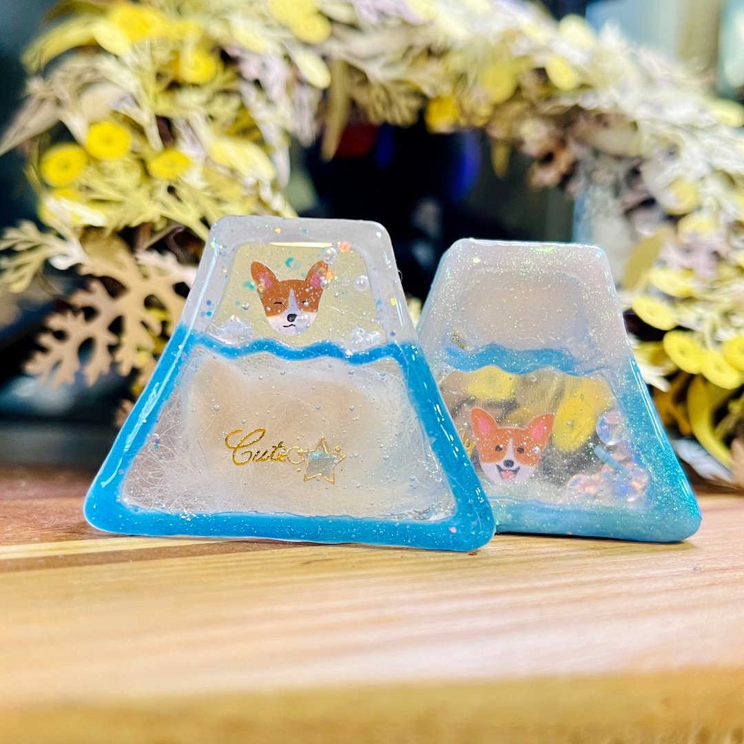 定制化 富士山 钥匙圈 吊饰 摇摇乐 流沙 宠物毛 骨灰 毕业礼物 - 钥匙链/钥匙包 - 树脂 