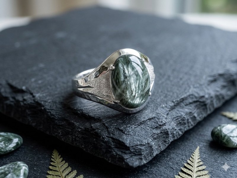 天然蓝兔毛水晶 S925 银饰系列 - 戒指 - 水晶 