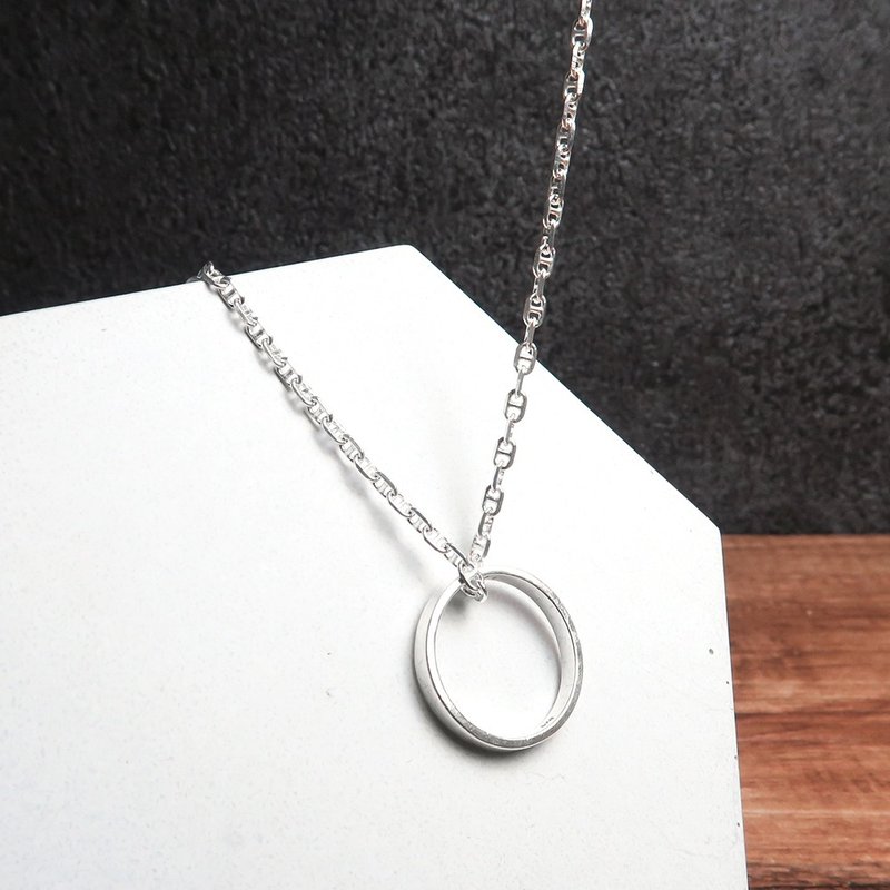 纯银搭配链 棱角海锚链(2.4mm) 925纯银链 定制长度 链子 - 项链 - 纯银 银色