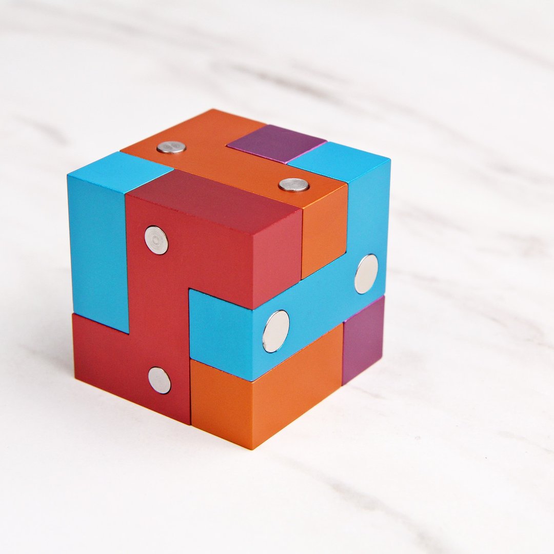 【航太边角料再造】俄罗斯方块鲁班锁 Square Tetris - 桌游/玩具 - 铝合金 多色