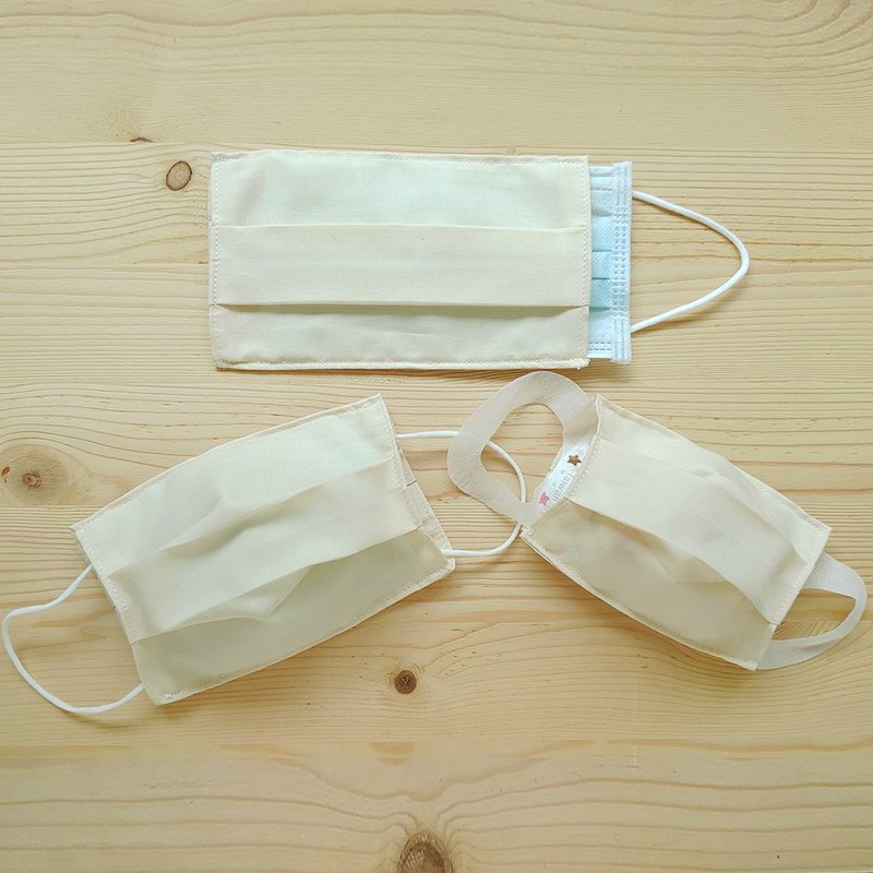 环保无印/轻薄柔棉口罩布套 - 口罩 - 棉．麻 卡其色