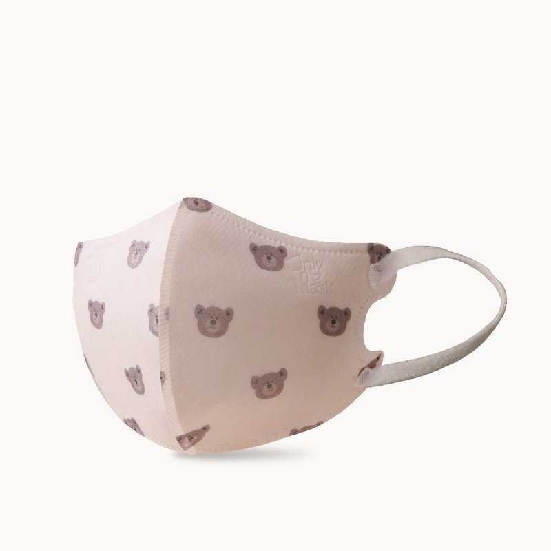一心妇幼|一心一罩 儿童3D医用口罩-幼幼 毛绒宝贝熊(12入/袋) - 口罩 - 聚酯纤维 卡其色