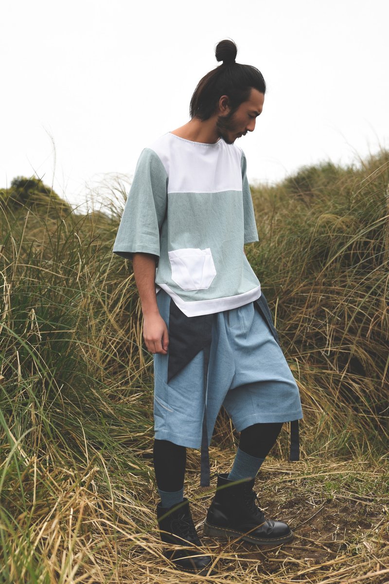 ANYGUY / Alan Hu 2017 S/S 船领宽上衣 - 男装上衣/T 恤 - 棉．麻 白色