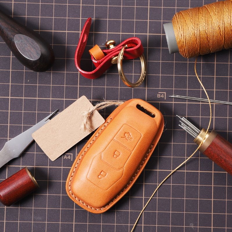 【换季特卖】全手工定制 意大利真皮汽车钥匙套包 For Ford  福特 - 钥匙链/钥匙包 - 真皮 