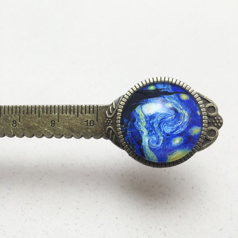 复古典雅书签 -梵谷 星夜 - 尺 文具 - 美丽璀璨的星空 - 书签 - 其他金属 蓝色