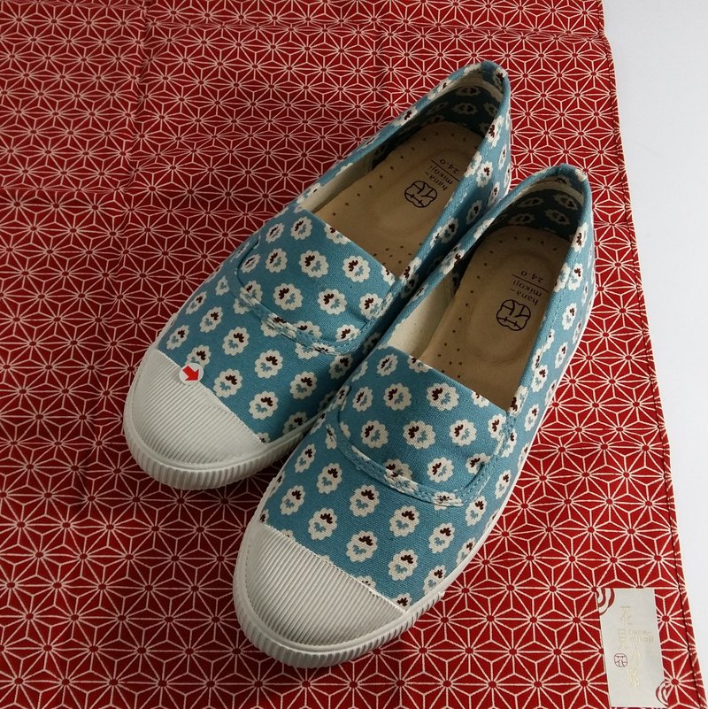 【2016の猴年好-运命の靴】设计整理鞋/北欧几何蓝色菓菓日/尺寸24/只有一双/编号121 - 女款休闲鞋 - 纸 蓝色