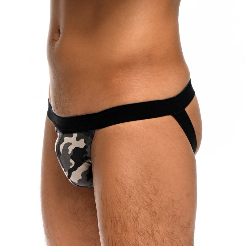 中低腰 三角后空裤 - 灰韵迷彩 - 男士内衣裤 - 棉．麻 多色