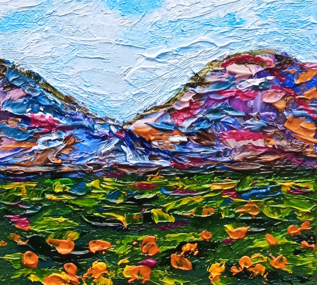 迷你油画山水画在娃娃屋娃娃屋内部 - 玩偶/公仔 - 其他材质 多色