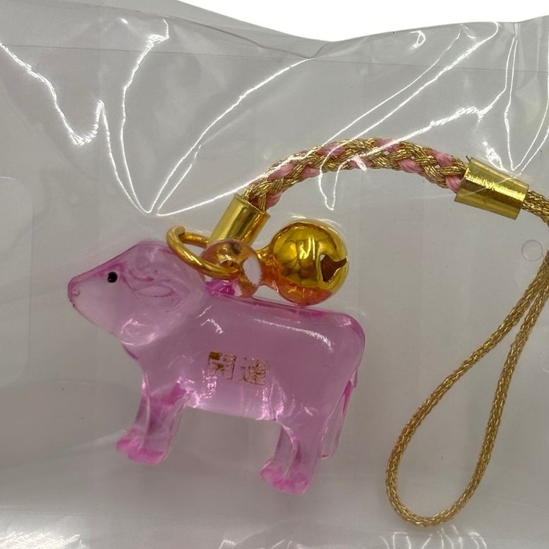 干支根付 赤 开运金牛吊饰 粉色 - 吊饰 - 其他材质 粉红色