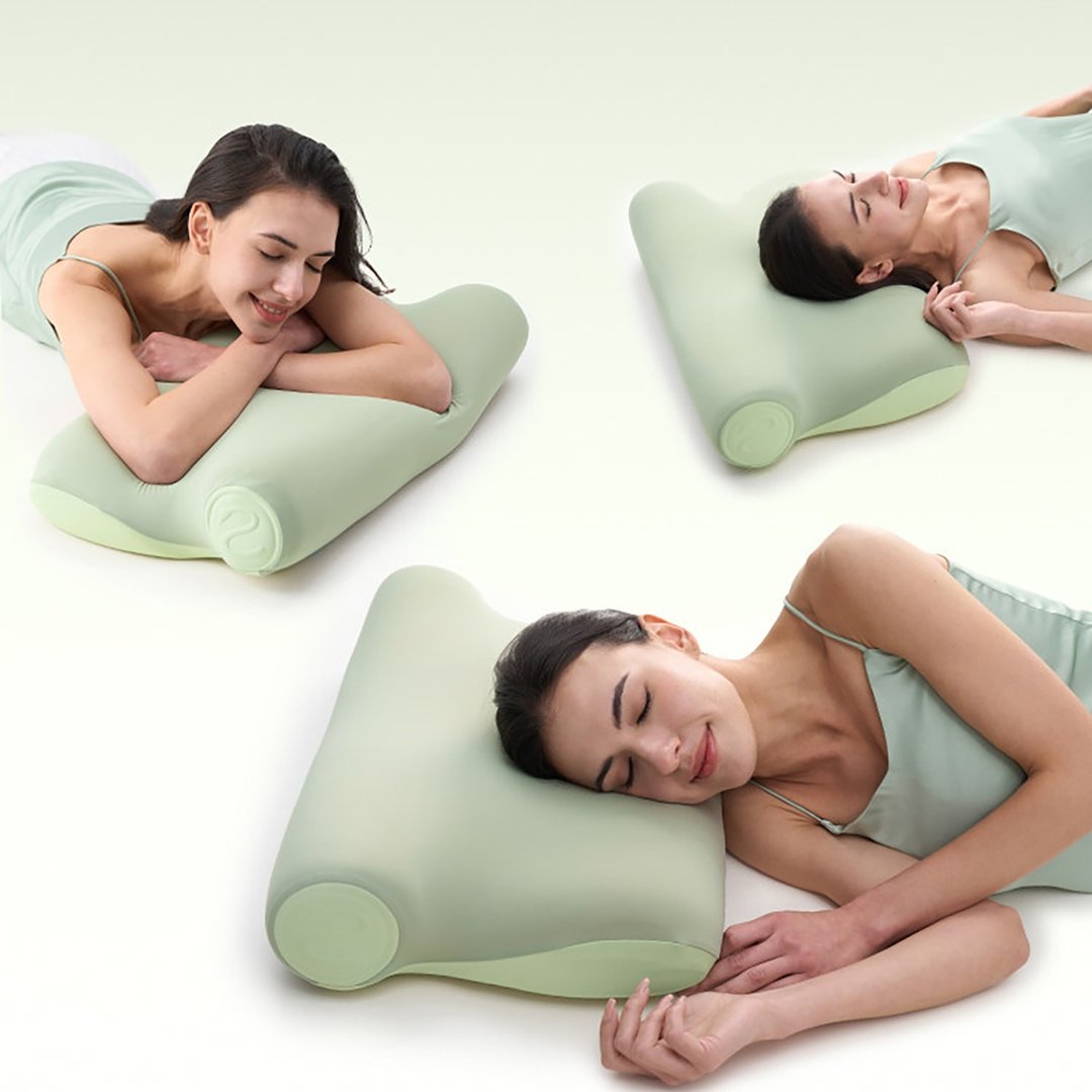 【免运】SKG护颈枕助睡眠热敷枕头P3-3豪华侧睡富贵包专用慢回弹 - 枕头/抱枕 - 其他材质 