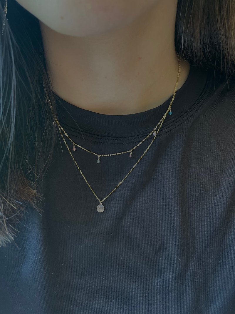 14KGF吊牌项链 - 项链 - 水晶 多色