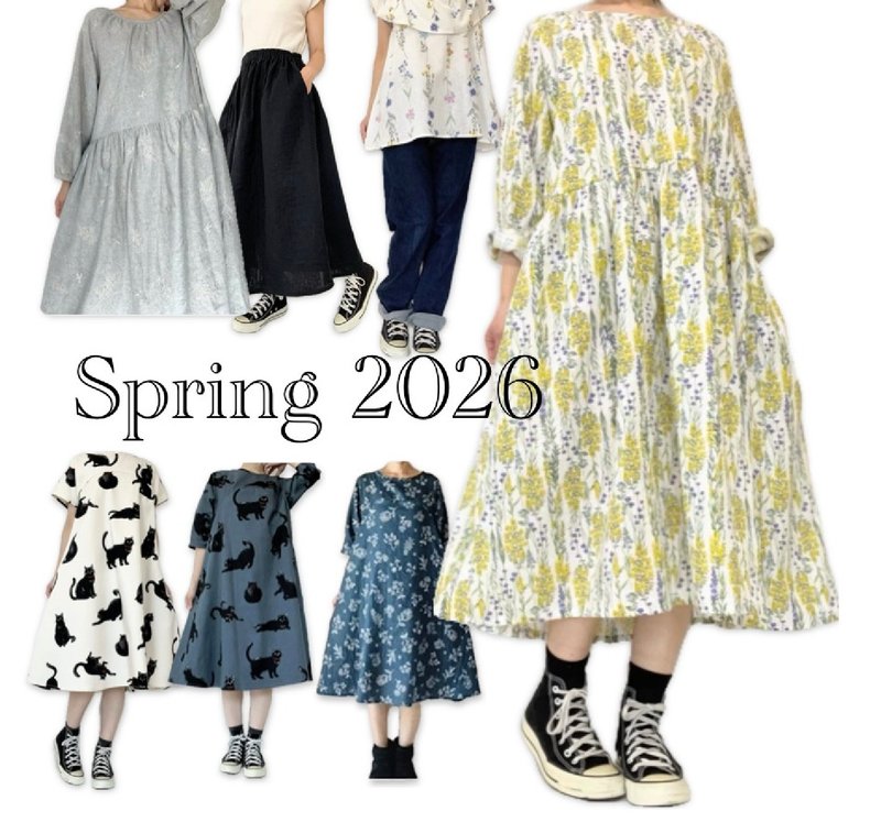 福袋【Lucky Bag 2026】连衣裙 半身裙 上衣 任两件组 均码 花猫 - 洋装/连衣裙 - 棉．麻 多色