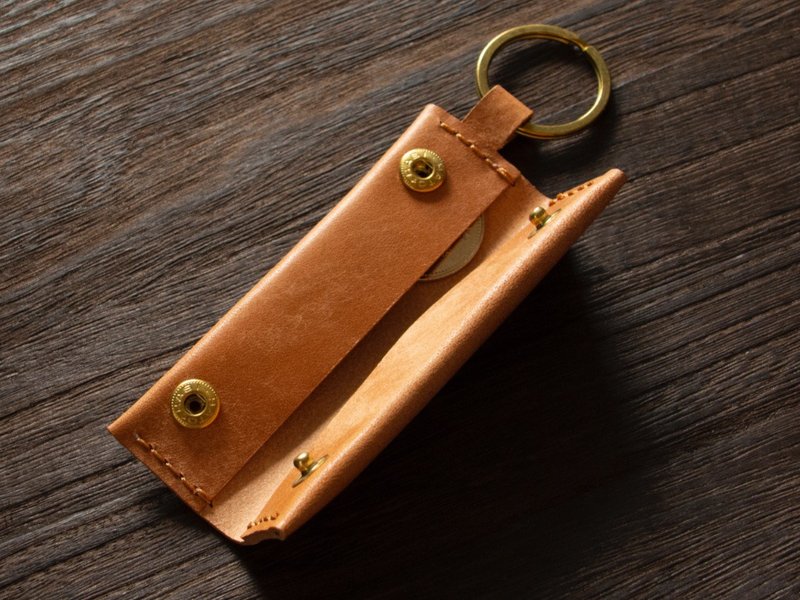 【イタリアンレザー】マヤ　手縫いキーホルダー財布　キャメル　本革 - 皮夹/钱包 - 真皮 咖啡色