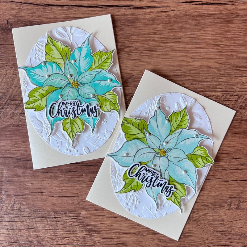 MERRY Christmas 薄荷绿花 圣诞卡 - 卡片/明信片 - 纸 绿色
