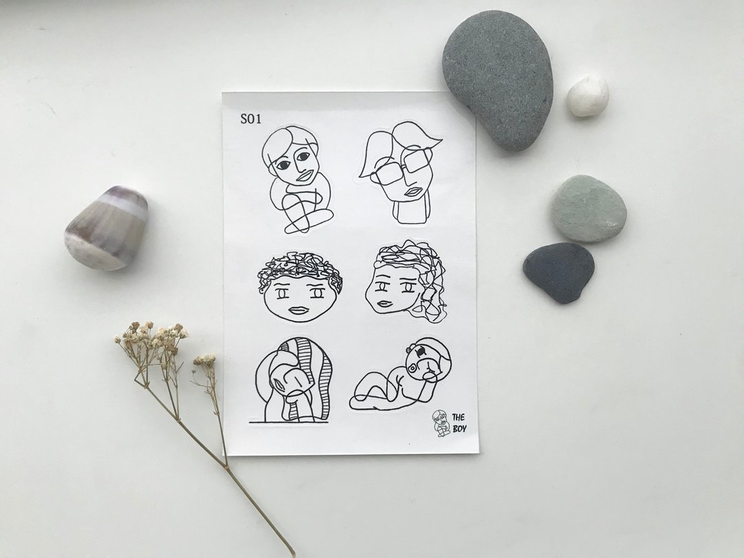 怪异人生割型贴纸 - 贴纸 - 纸 白色