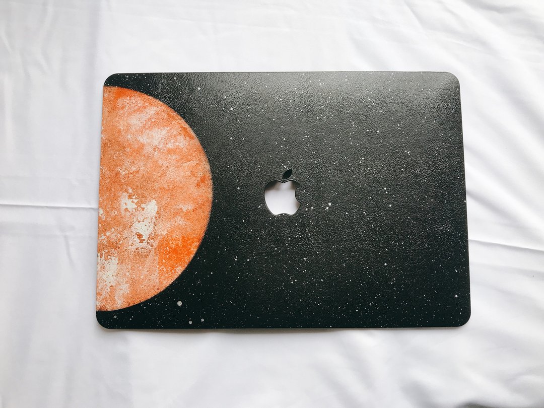 手绘橙月 MacBook殻 | 电脑保护壳 - 平板/电脑保护壳 - 人造皮革 