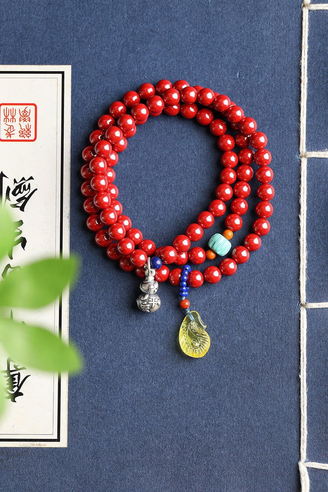 天然原矿朱砂精品红砂三圈手链  朱砂含量高达95%以上 - 手链/手环 - 宝石 