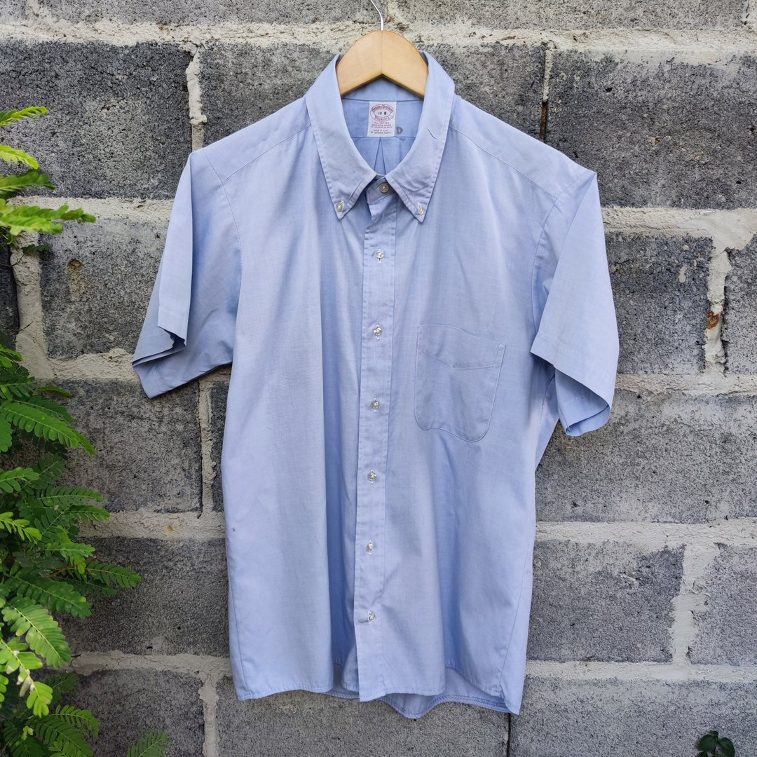 Vintage Brooks Brothers Gray Makers Gray Striped OCBD Shirt Size 15 1/2-35 - 男装衬衫 - 棉 多色
