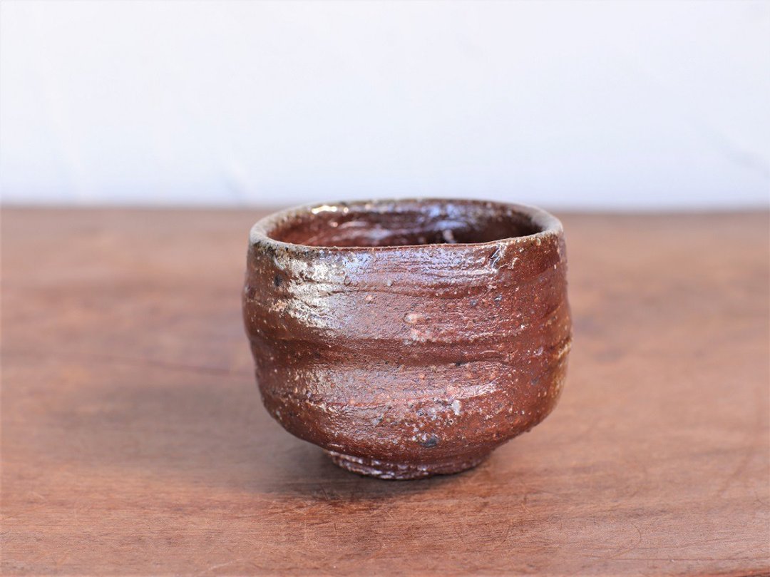 Bizen ware Twisted sake cup gi-295 - 酒杯/酒器 - 陶 咖啡色