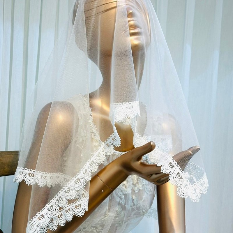 波西米亚 经典蕾丝 方形头纱 - 发饰 - 聚酯纤维 