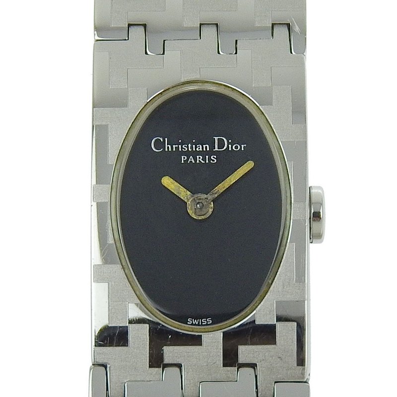 【日本直送】Christian Dior CD Miss Dior 手表 D70-100 不锈钢 石英 指针式显示 黑色表盘 女士 【二手】 - 女表 - 不锈钢 银色