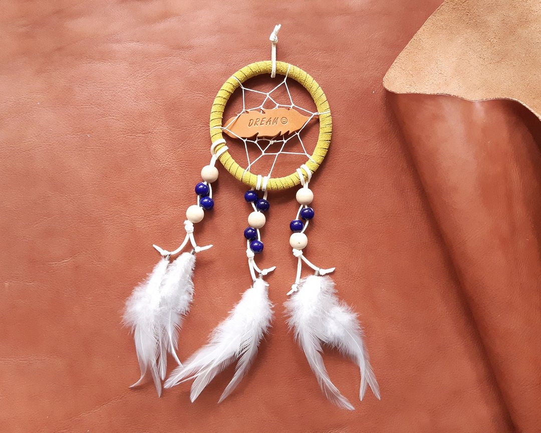 捕梦网 皮革DIY材料包 室内挂饰 吊饰 刻字 DREAMCATCHER 礼物 - 皮件 - 真皮 多色