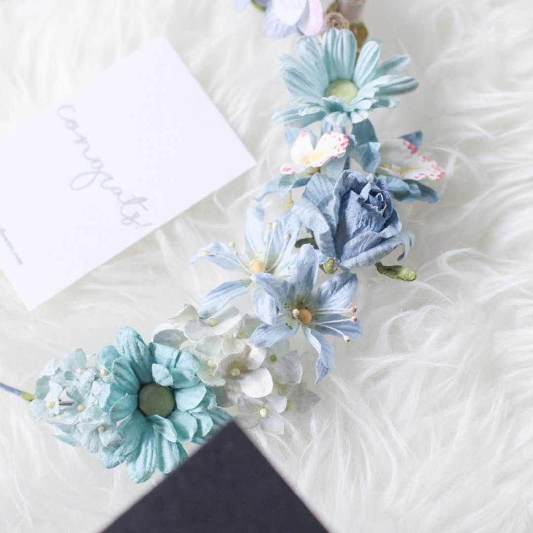Simple Flower Headband Handmade Mulberry Paper Flower - 发饰 - 纸 多色