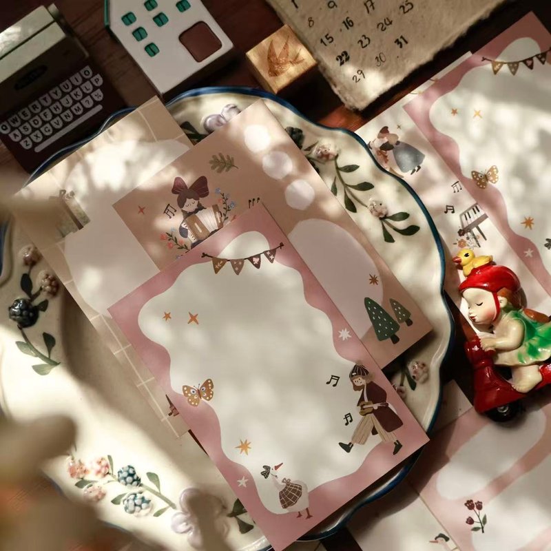 原创盐系轻复古手帐素材【鸭鸭女孩】M5系列内页双面印可双用便签 - 纸胶带 - 其他材质 多色