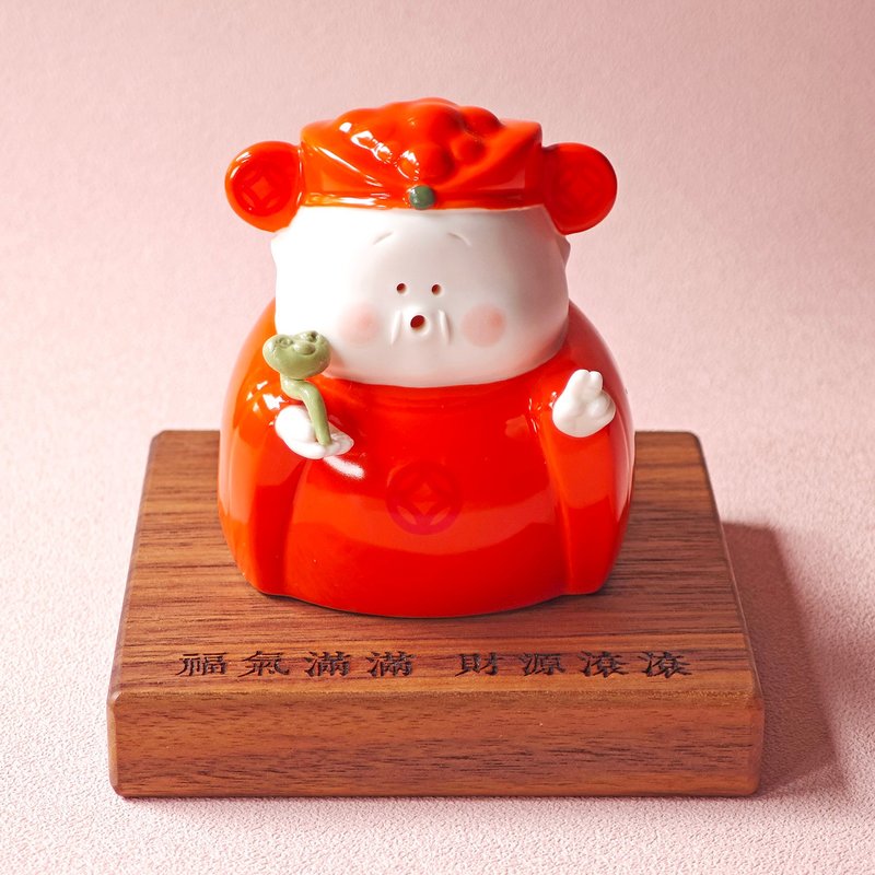 胖萌财神 圣诞礼物 生日礼物 交换礼物 入厝礼物 客制化礼物 招财 - 玩偶/公仔 - 瓷 红色