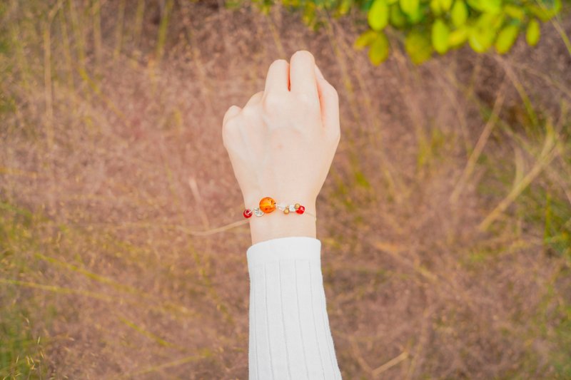 朴香 玻璃珠 扩香 耳环 手链 三合一 纯银 饰物 多色选 - 手链/手环 - 纯银 银色