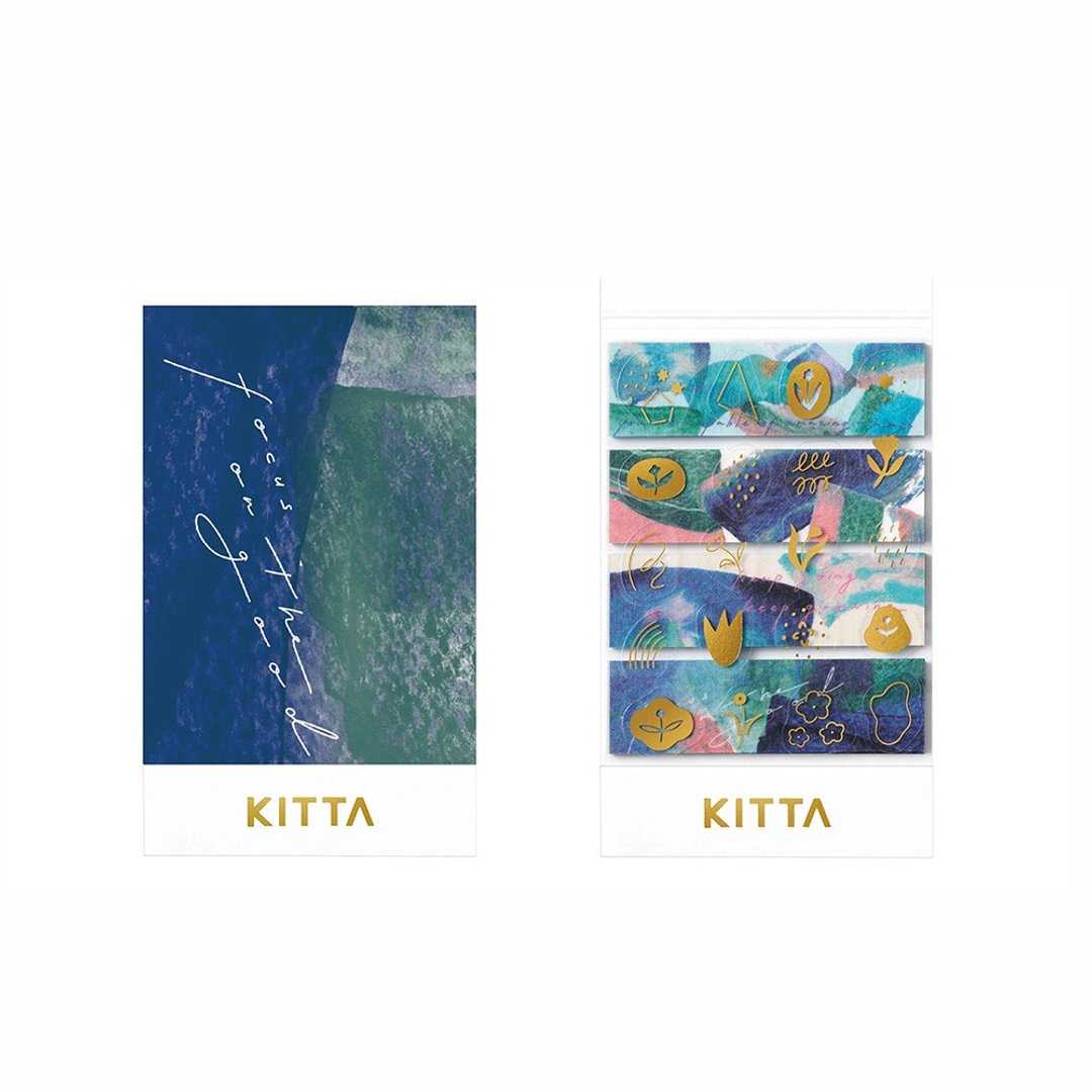 【KING JIM】KITTA随身携带和纸胶带 金箔拼贴款 消息 (东出桂奈) - 贴纸 - 纸 多色