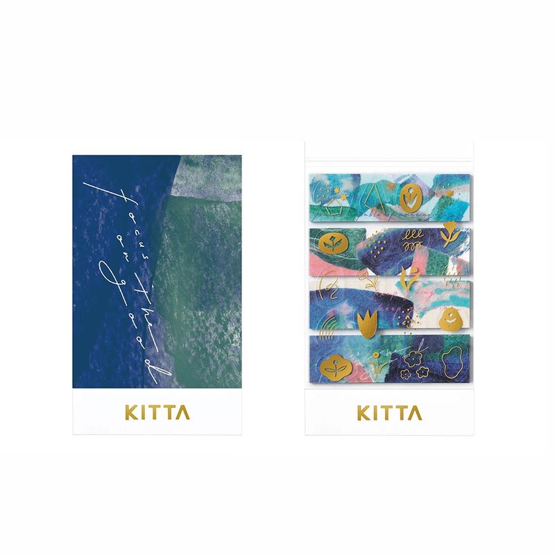 【KING JIM】KITTA随身携带和纸胶带 金箔拼贴款 消息 (东出桂奈) - 贴纸 - 纸 多色