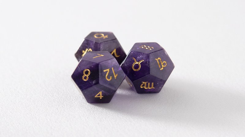 占星骰子 - 紫水晶 (不含书盒) - 其他 - 宝石 紫色