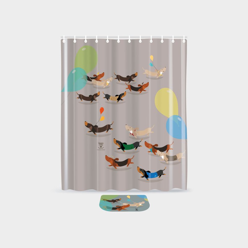 浴帘 - 腊肠狗图案 - 其他家具 - 尼龙 白色