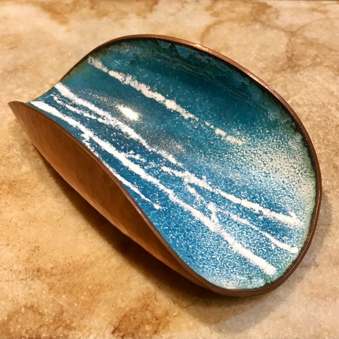 空山新雨茶则A款/红铜锻敲珐琅,金工工艺师林静媚老师创作单品 - 茶具/茶杯 - 珐琅 