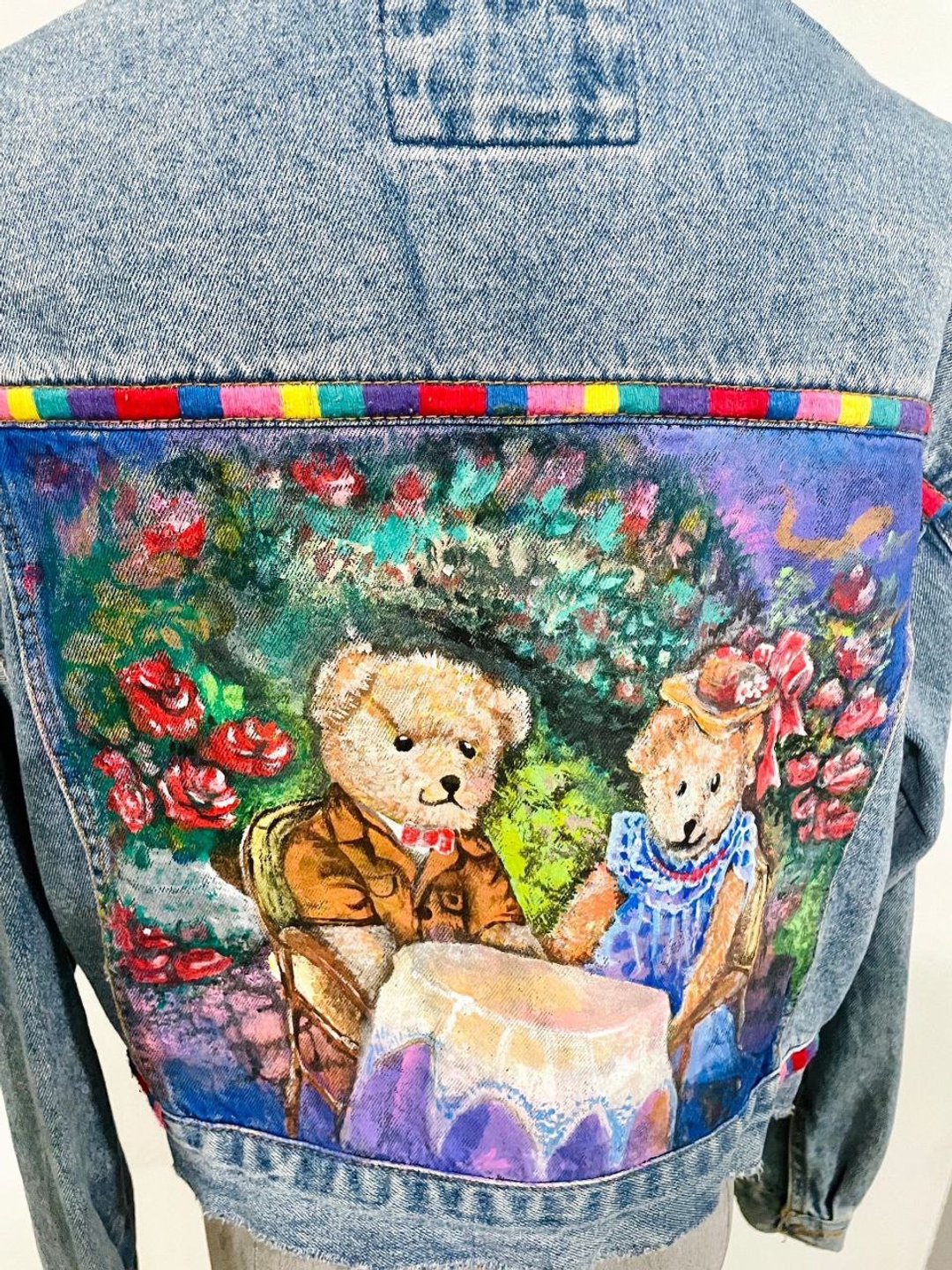 Hand painted little bears on a jacket - 女装休闲/机能外套 - 其他材质 