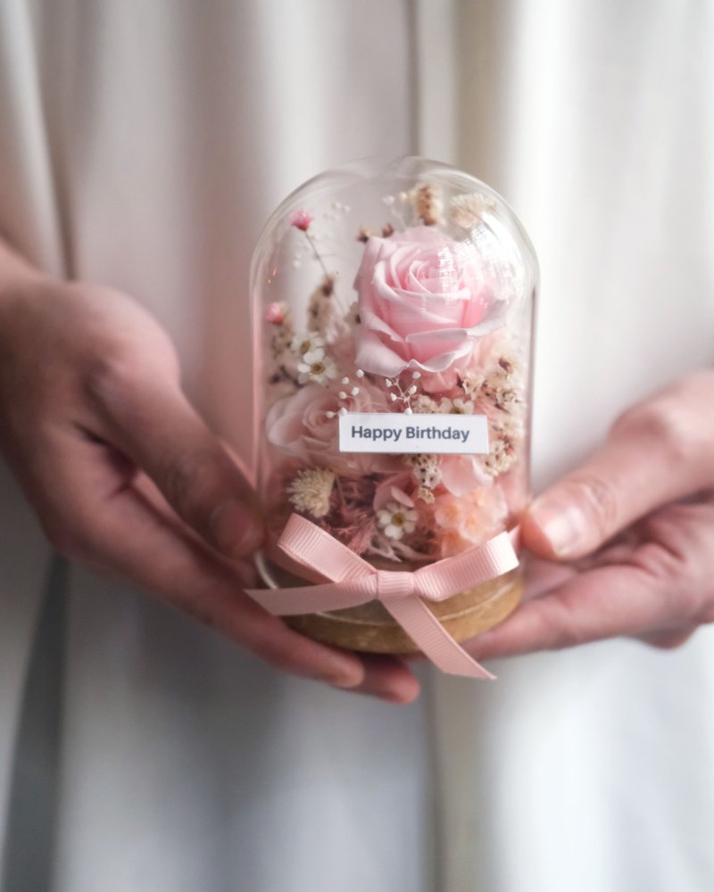 永生花/干燥花玻璃盅/樱花粉色/生日礼物/刻字/礼物 - 植栽/盆栽 - 植物．花 