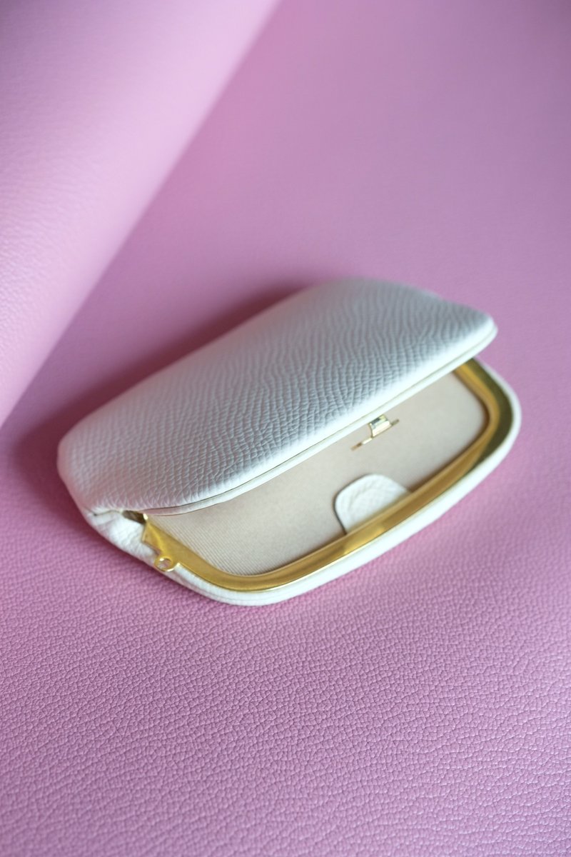 超薄天沟零钱盒【象牙白_德国Weinheimer Leder掌纹革】 - 零钱包 - 真皮 白色