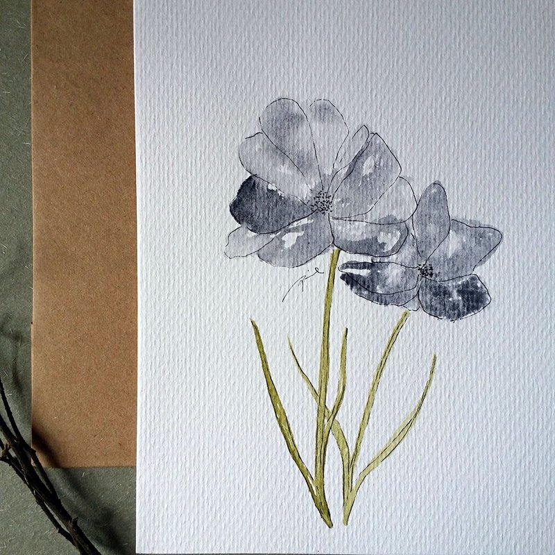 手绘水彩万用卡 - 卡片/明信片 - 纸 多色