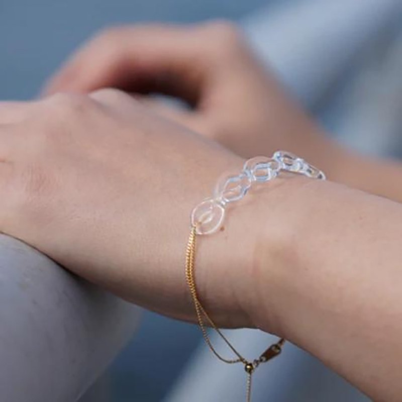 Hario手工玻璃手链 - Futatsuami (HAA-FA-002B) - 手链/手环 - 玻璃 透明