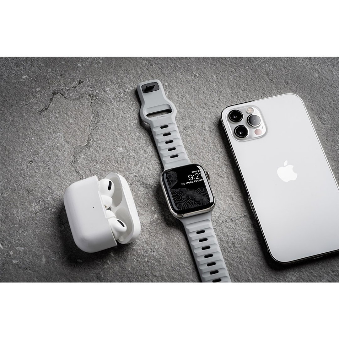【美国NOMAD】AppleWatch专用运动FKM橡胶表带-45/44/42mm 月球灰 - 表带 - 橡胶 灰色