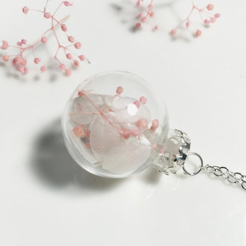 // 把美好封起来 // 粉嫩系 法式清新干燥花项链 / 情人礼 生日礼 姐妹礼 闺蜜礼 - 项链 - 植物．花 粉红色