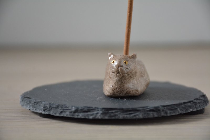 虹霓彩艺Rainbow-neo 黑猫 白猫 香立 香座 线香座 客订猫 - 摆饰 - 陶 