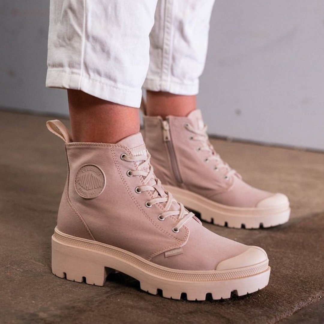 PALLADIUM PALLABASE TWILL经典拉链帆布美腿靴96907 - 女款短靴 - 其他材质 多色